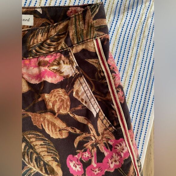 CH|NO by Anthropologie Relaxed Floral Pants Multicolored Pockets Sz 27 - Picture 15 of 17